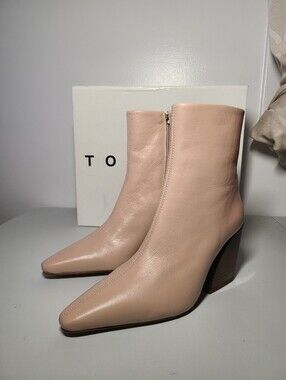 TOPSHOP - Nude Pink Henley High Ankle Boots Womens Size 7.5
